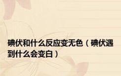 碘伏和什么反应变无色（碘伏遇到什么会变白）