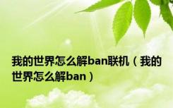 我的世界怎么解ban联机（我的世界怎么解ban）