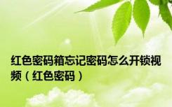 红色密码箱忘记密码怎么开锁视频（红色密码）