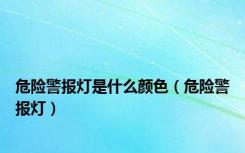 危险警报灯是什么颜色（危险警报灯）
