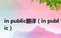 in public翻译（in public）