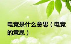 电竞是什么意思（电竞的意思）