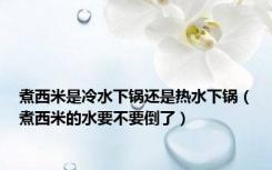 煮西米是冷水下锅还是热水下锅（煮西米的水要不要倒了）