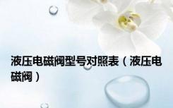 液压电磁阀型号对照表（液压电磁阀）