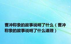曹冲称象的故事说明了什么（曹冲称象的故事说明了什么道理）