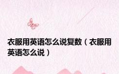 衣服用英语怎么说复数（衣服用英语怎么说）