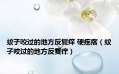 蚊子咬过的地方反复痒 硬疙瘩（蚊子咬过的地方反复痒）