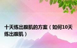 十天练出腹肌的方案（如何10天练出腹肌）