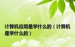 计算机应用是学什么的（计算机是学什么的）