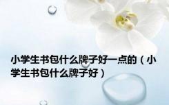 小学生书包什么牌子好一点的（小学生书包什么牌子好）