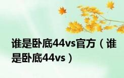 谁是卧底44vs官方（谁是卧底44vs）