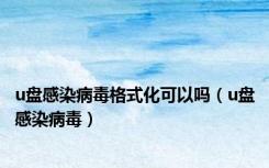 u盘感染病毒格式化可以吗（u盘感染病毒）