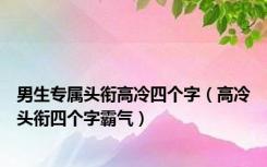 男生专属头衔高冷四个字（高冷头衔四个字霸气）