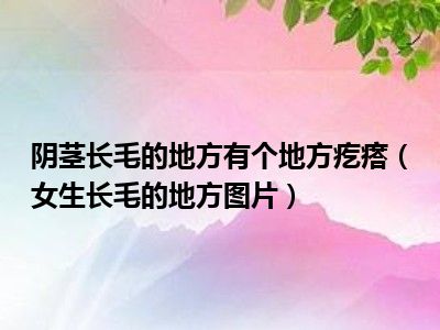 阴茎长毛的地方有个地方疙瘩（女生长毛的地方图片）