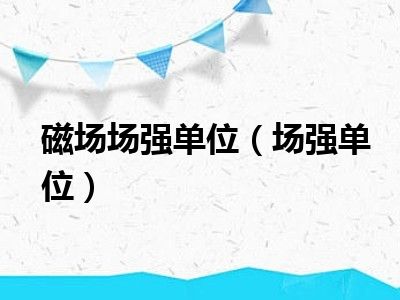 磁场场强单位（场强单位）