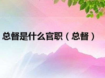 总督是什么官职（总督）