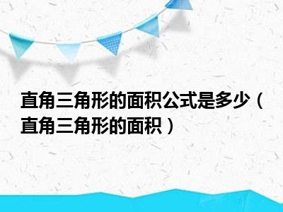 直角三角形的面积公式是多少（直角三角形的面积）