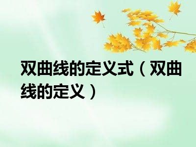 双曲线的定义式（双曲线的定义）