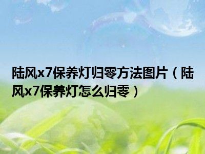 陆风x7保养灯归零方法图片（陆风x7保养灯怎么归零）