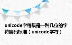 unicode字符集是一种几位的字符编码标准（unicode字符）