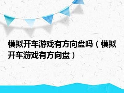 模拟开车游戏有方向盘吗（模拟开车游戏有方向盘）