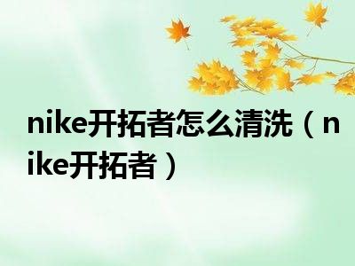 nike开拓者怎么清洗（nike开拓者）