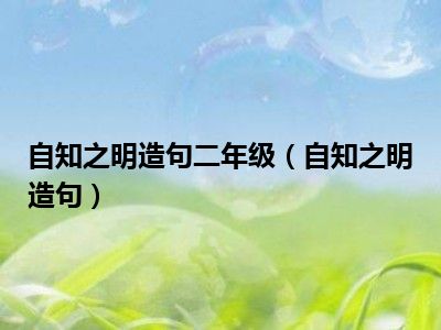 自知之明造句二年级（自知之明造句）