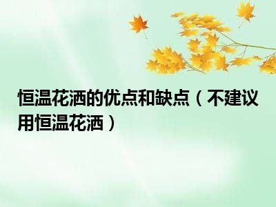 恒温花洒的优点和缺点（不建议用恒温花洒）