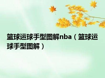 篮球运球手型图解nba（篮球运球手型图解）