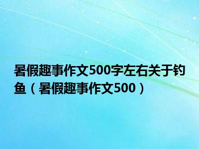 暑假趣事作文500字左右关于钓鱼（暑假趣事作文500）