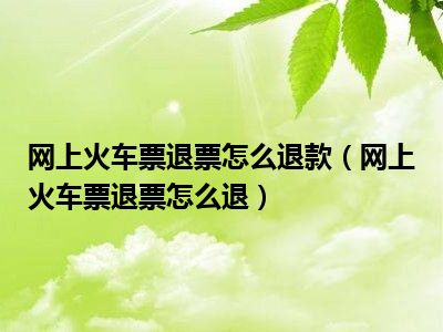 网上火车票退票怎么退款（网上火车票退票怎么退）