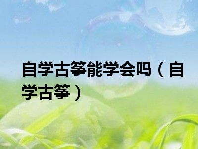 自学古筝能学会吗（自学古筝）