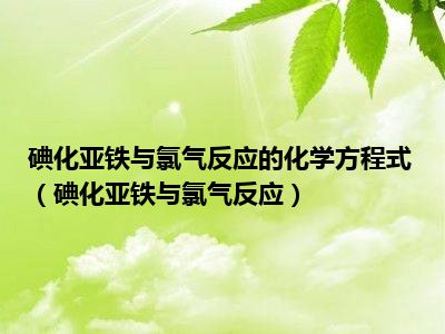 碘化亚铁与氯气反应的化学方程式（碘化亚铁与氯气反应）