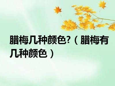 腊梅几种颜色?（腊梅有几种颜色）