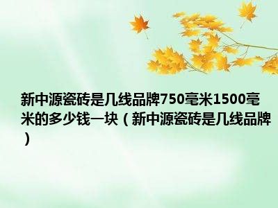 新中源瓷砖是几线品牌750毫米1500毫米的多少钱一块（新中源瓷砖是几线品牌）