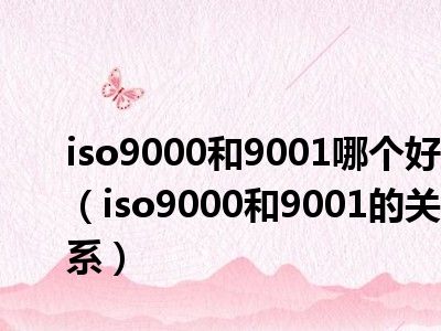 iso9000和9001哪个好（iso9000和9001的关系）