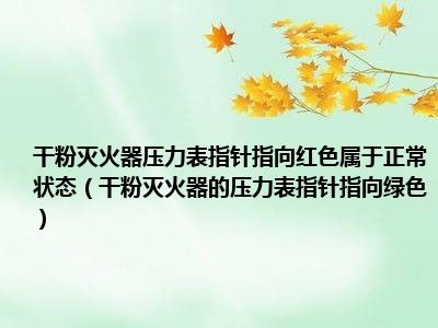 干粉灭火器压力表指针指向红色属于正常状态（干粉灭火器的压力表指针指向绿色）