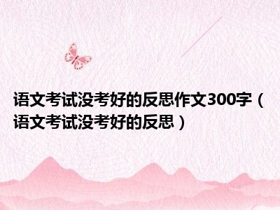 语文考试没考好的反思作文300字（语文考试没考好的反思）