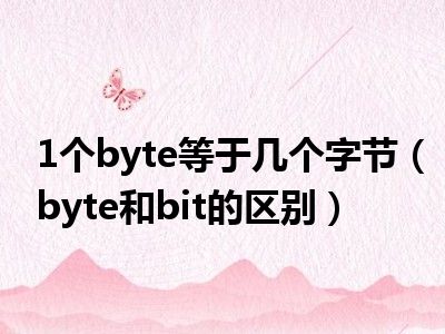 1个byte等于几个字节（byte和bit的区别）