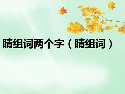 睛组词两个字（睛组词）