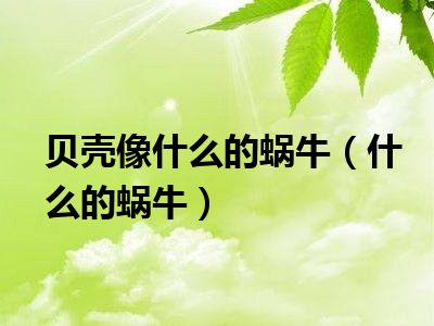 贝壳像什么的蜗牛（什么的蜗牛）