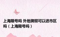 上海限号吗 外地牌照可以进市区吗（上海限号吗）