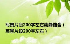 写景片段200字左右动静结合（写景片段200字左右）