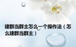 建群当群主怎么一个操作法（怎么建群当群主）