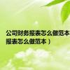 公司财务报表怎么做范本（财务报表怎么做范本）