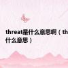 threat是什么意思啊（threat是什么意思）