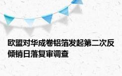 欧盟对华成卷铝箔发起第二次反倾销日落复审调查