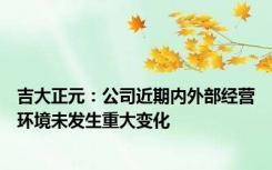 吉大正元：公司近期内外部经营环境未发生重大变化