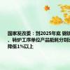 国家发改委：到2025年底 钢铁行业高炉、转炉工序单位产品能耗分别比2023年降低1%以上