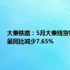 大秦铁路：5月大秦线货物运输量同比减少7.65%